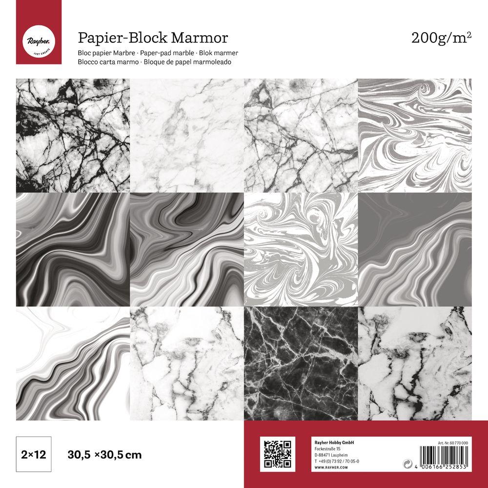 Blocco di carta 200 g/m2 - 12'' x 12'' - marmo