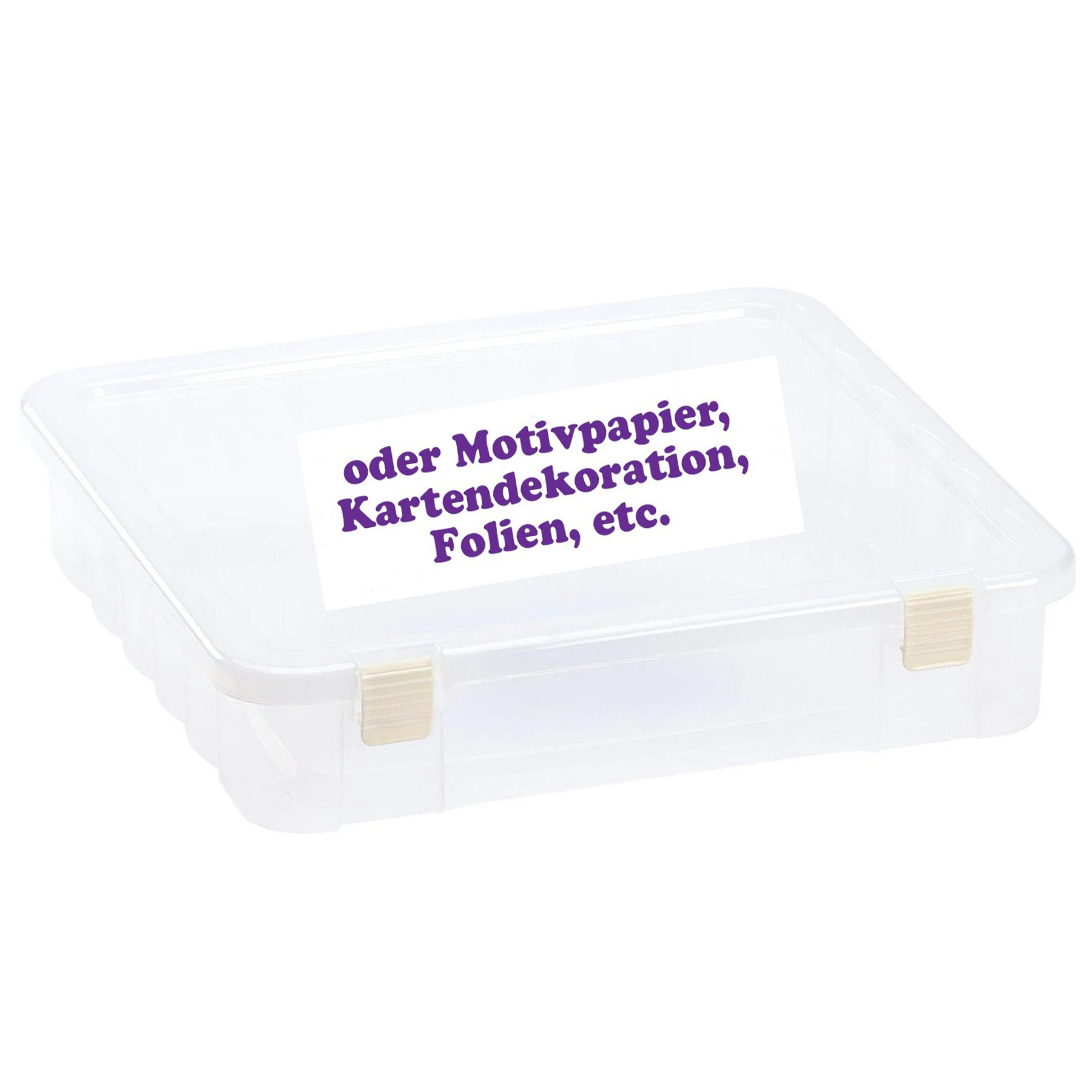 Crealive Aufbewahrungsbox  Mit dieser praktischen Aufbewahrungsbox aus transparentem Kunststoff bringst Du Ordnung in Dein Cardstock, Bastelpapier, Motiv-/Designpapier, Kartendekorationen, Folien, etc. Sie hat ein perfektes Mass von 35,6 x 37,5 x 8,6 cm, so dass Deine 12" x 12" Papiere ebenfalls bequem & staubfrei ihren Platz finden. Ohne zu knicken oder zu verrutschen kannst Du in dieser Box Deine Papiere verstauen und transportieren. 