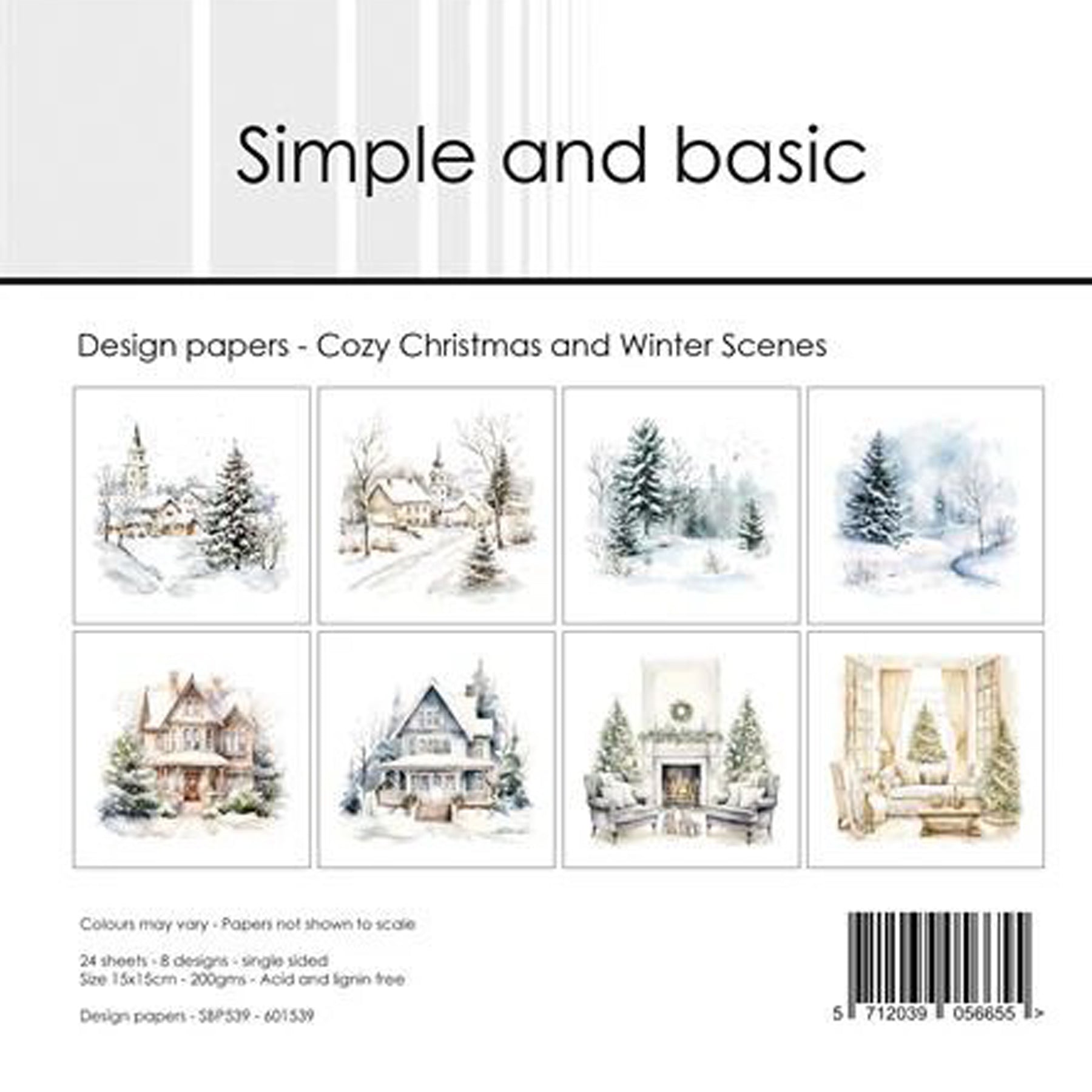 Paper Pad 200 g/m2 - 15 cm x 15 cm - Cozy Christmas and Winter Scenes

Inhalt:
•	24 Blatt
•	8 Designs
 
Spezifikationen:
•	15 cm x 15 cm
•	200 g/m2
•	einseitig bedruckt
•	säure- und ligninfrei
 
Dieses Paper Pad ist geeignet für:
•	Karten
•	Boxen
•	3D-Projekte
•	kleine Geschenkboxen & Verpackungen
•	Plotten
•	Scrapbooking
