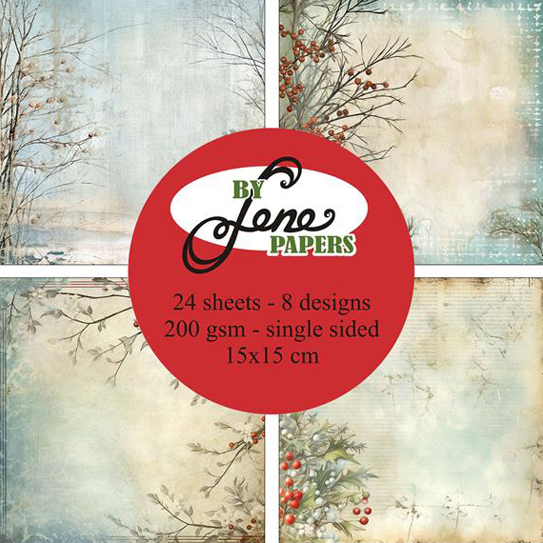 Crealive Paper Pad 200 g/m2 - 15 cm x 15 cm - Soft Christmas

Inhalt:
•	24 Blatt
•	8 Designs
 
Spezifikationen:
•	15 cm x 15 cm
•	200 g/m2
•	einseitig bedruckt
•	säure- und ligninfrei
 
Dieses Paper Pad ist geeignet für:
•	Karten
•	Boxen
•	3D-Projekte
•	kleine Geschenkboxen & Verpackungen
•	Plotten
•	Scrapbooking
