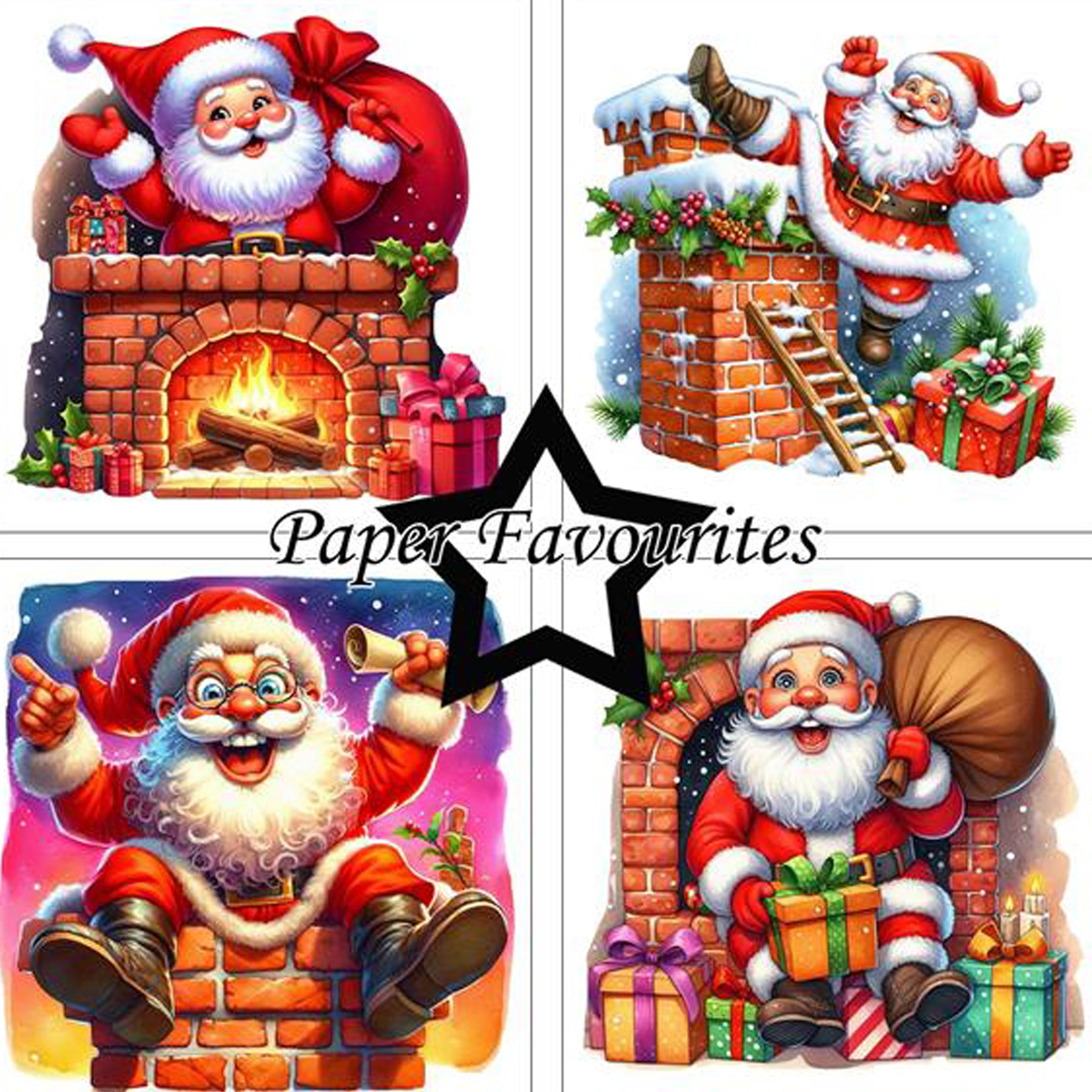 Crealive Paper Pad 200 g/m2 - 12’’ x 12’’ - Funny Santa

Inhalt:
•	8 Blatt
•	8 Designs
 
Spezifikationen:
•	12’’ x 12’’ (30.5 cm x 30.5 cm)
•	200 g/m2
•	einseitig bedruckt
•	säure- und ligninfrei
 
Dieses Paper Pad ist geeignet für:
•	Karten
•	Boxen
•	3D-Projekte
•	Geschenkboxen & Verpackungen
•	Plotten
•	Scrapbooking
•	Basteln mit Kindern
