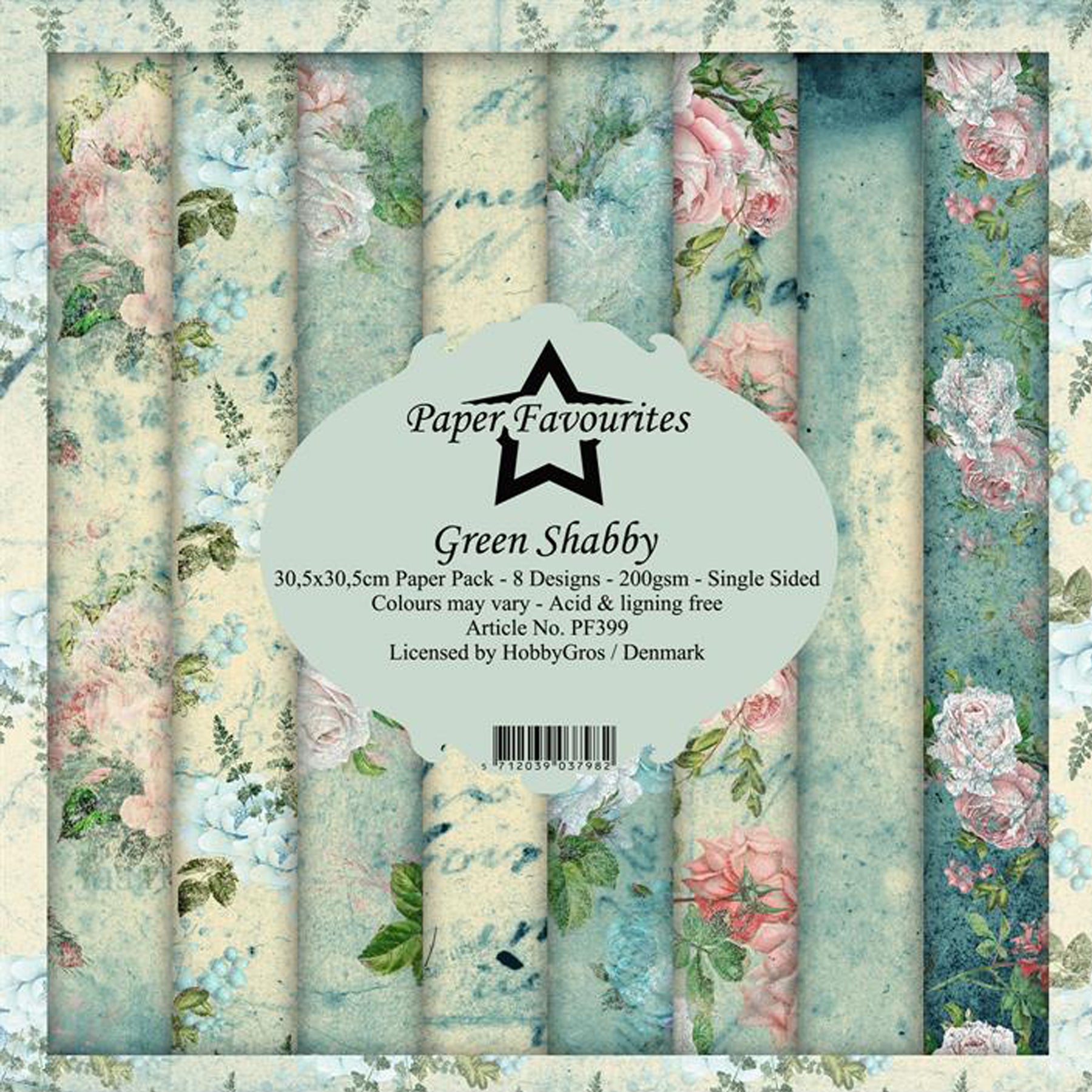 Crealive Paper Pad 200 g/m2 - 12’’ x 12’’ - Green Shabby  Inhalt:  8 Blatt 8 Designs    Spezifikationen:  12’’ x 12’’ (30.5 cm x 30.5 cm) 200 g/m2 einseitig bedruckt säure- und ligninfrei    Dieses Paper Pad ist geeignet für:  Karten Boxen 3D-Projekte Geschenkboxen & Verpackungen Plotten Scrapbooking