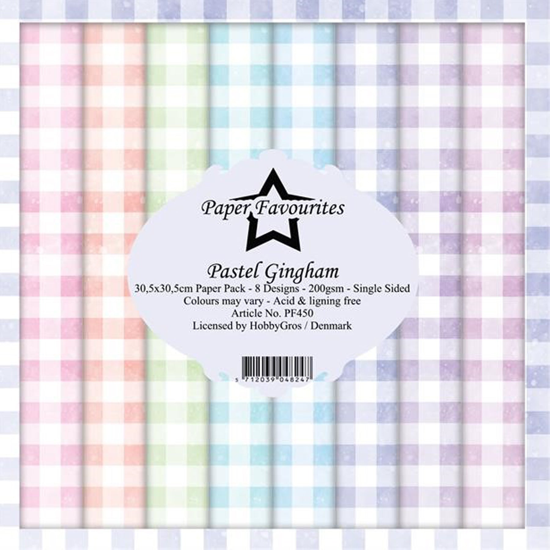 Crealive Paper Pad 200 g/m2 - 12’’ x 12’’ - Pastel Gingham

Inhalt:
•	8 Blatt
•	8 Designs
 
Spezifikationen:
•	12’’ x 12’’ (30.5 cm x 30.5 cm)
•	200 g/m2
•	einseitig bedruckt
•	säure- und ligninfrei
 
Dieses Paper Pad ist geeignet für:
•	Karten
•	Boxen
•	3D-Projekte
•	Geschenkboxen & Verpackungen
•	Plotten
•	Scrapbooking
•	Basteln mit Kindern
