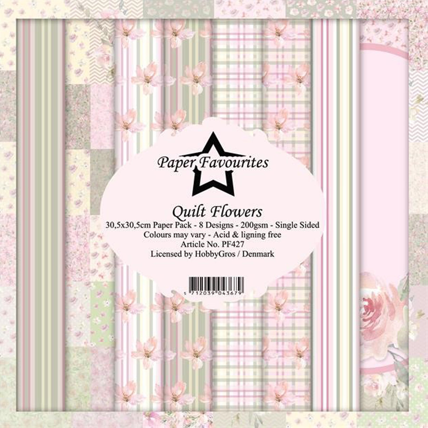 Crealive Paper Pad 200 g/m2 - 12’’ x 12’’ - Quilt Flowers
Inhalt:
•	8 Blatt
•	8 Designs
 
Spezifikationen:
•	12’’ x 12’’ (30.5 cm x 30.5 cm)
•	200 g/m2
•	einseitig bedruckt
•	säure- und ligninfrei
 
Dieses Paper Pad ist geeignet für:
•	Karten
•	Boxen
•	3D-Projekte
•	Geschenkboxen & Verpackungen
•	Plotten
•	Scrapbooking
•	Basteln mit Kindern