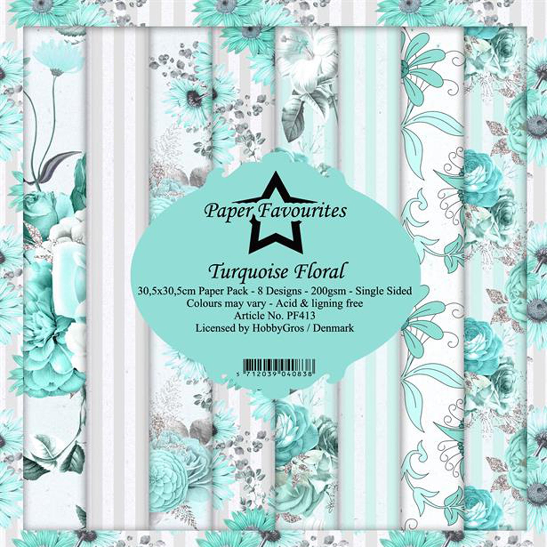 Crealive Paper Pad 200 g/m2 - 12’’ x 12’’ - Turquoise Floral

Inhalt:
•	8 Blatt
•	8 Designs
 
Spezifikationen:
•	12’’ x 12’’ (30.5 cm x 30.5 cm)
•	200 g/m2
•	einseitig bedruckt
•	säure- und ligninfrei
 
Dieses Paper Pad ist geeignet für:
•	Karten
•	Boxen
•	3D-Projekte
•	Geschenkboxen & Verpackungen
•	Plotten
•	Scrapbooking
•	Basteln mit Kindern
