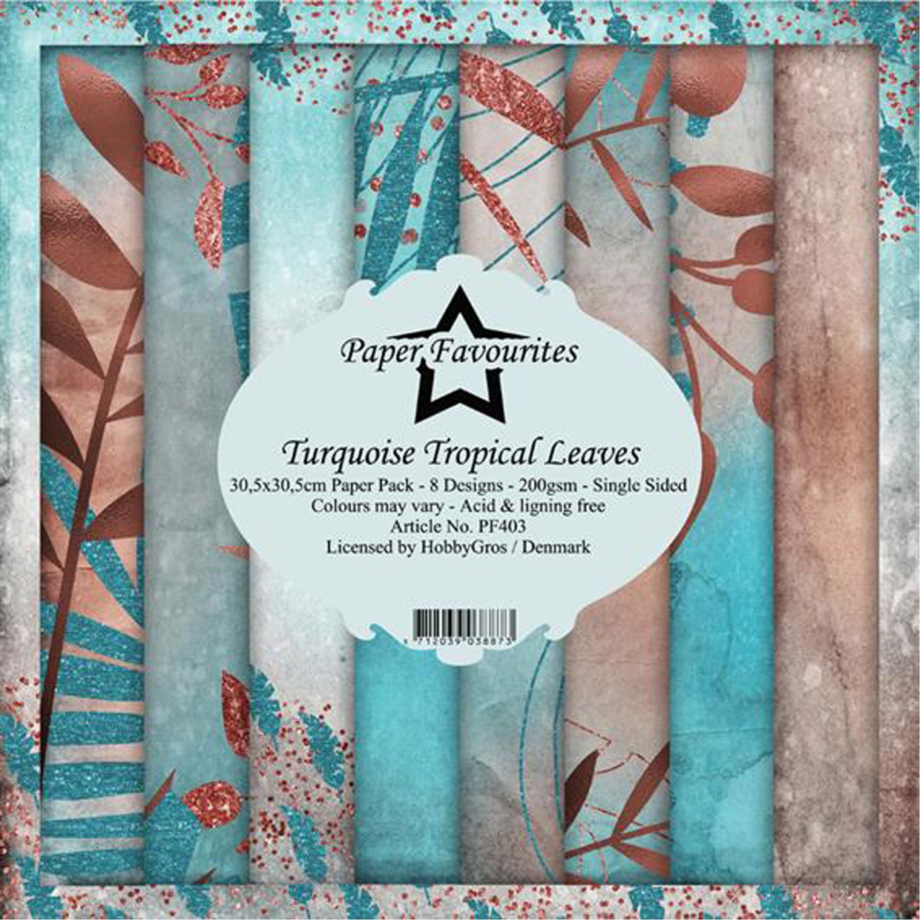 Crealive Paper Pad 200 g/m2 - 12’’ x 12’’ - Turquoise Tropical Leaves

Inhalt:
•	8 Blatt
•	8 Designs
 
Spezifikationen:
•	12’’ x 12’’ (30.5 cm x 30.5 cm)
•	200 g/m2
•	einseitig bedruckt
•	säure- und ligninfrei
 
Dieses Paper Pad ist geeignet für:
•	Karten
•	Boxen
•	3D-Projekte
•	Geschenkboxen & Verpackungen
•	Plotten
•	Scrapbooking
•	Basteln mit Kindern
