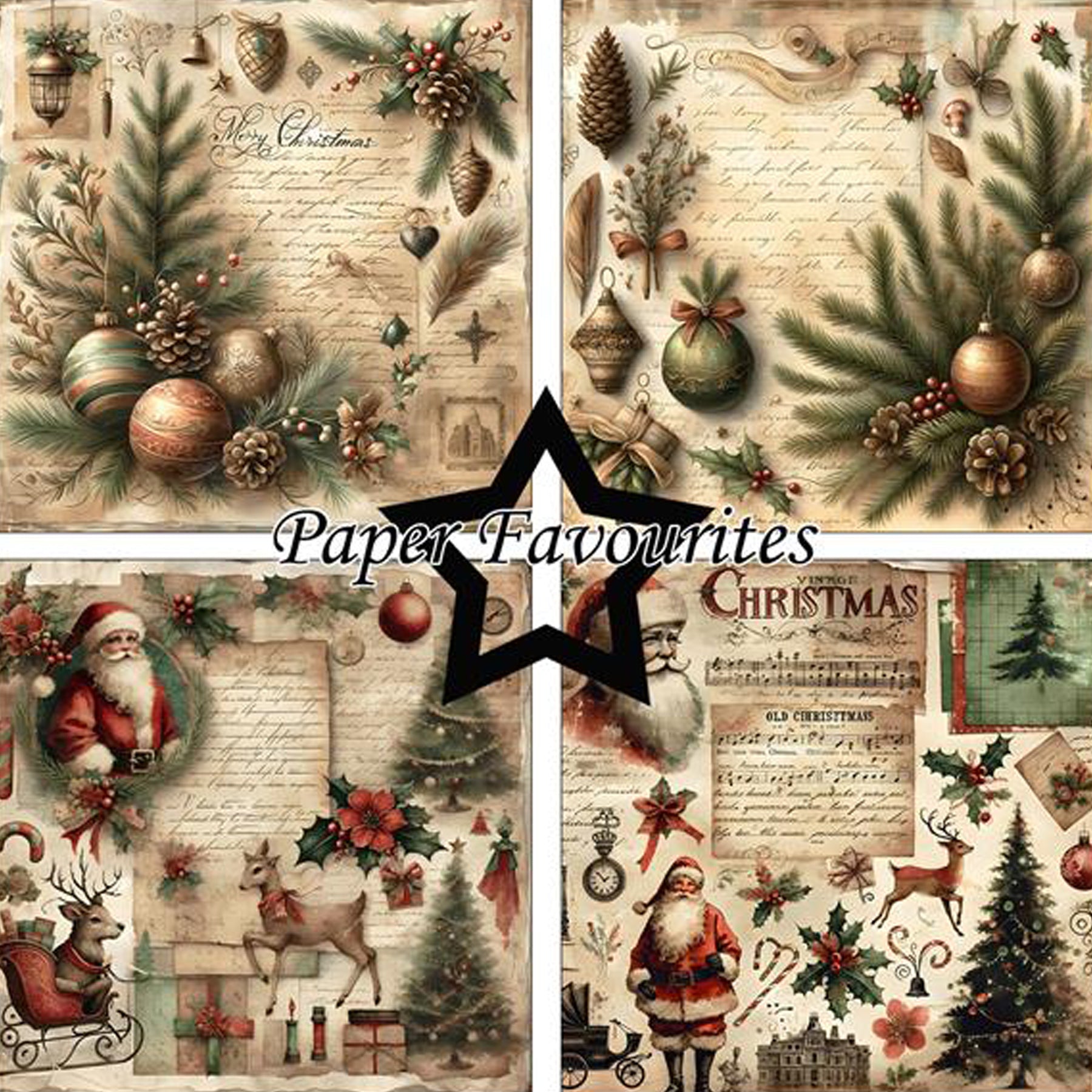 Crealive Paper Pad 200 g/m2 - 12’’ x 12’’ - Vintage Christmas

Inhalt:
•	8 Blatt
•	8 Designs
 
Spezifikationen:
•	12’’ x 12’’ (30.5 cm x 30.5 cm)
•	200 g/m2
•	einseitig bedruckt
•	säure- und ligninfrei
 
Dieses Paper Pad ist geeignet für:
•	Karten
•	Boxen
•	3D-Projekte
•	Geschenkboxen & Verpackungen
•	Plotten
•	Scrapbooking
•	Basteln mit Kindern
