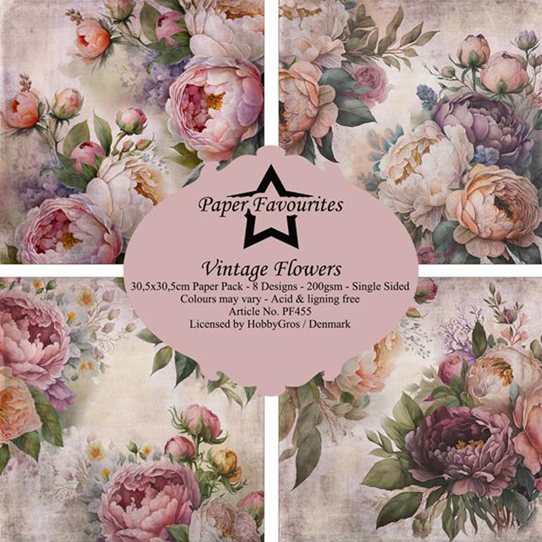 Crealive Paper Pad 200 g/m2 - 12’’ x 12’’ - Vintage Flowers

Inhalt:
•	8 Blatt
•	8 Designs
 
Spezifikationen:
•	12’’ x 12’’ (30.5 cm x 30.5 cm)
•	200 g/m2
•	einseitig bedruckt
•	säure- und ligninfrei
 
Dieses Paper Pad ist geeignet für:
•	Karten
•	Boxen
•	3D-Projekte
•	Geschenkboxen & Verpackungen
•	Plotten
•	Scrapbooking
•	Basteln mit Kindern
