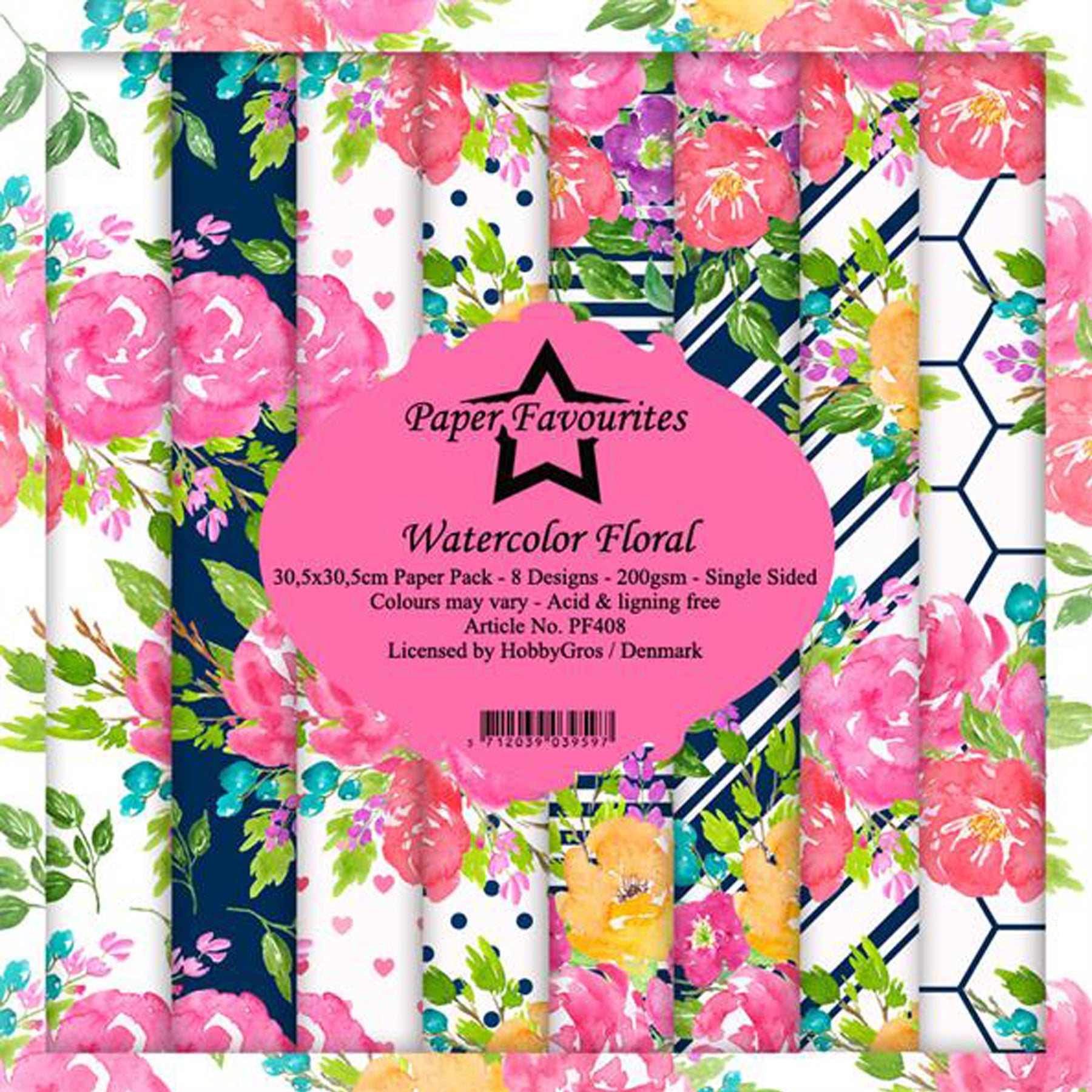 Crealive Paper Pad 200 g/m2 - 12’’ x 12’’ - Watercolor Floral

Inhalt:
•	8 Blatt
•	8 Designs
 
Spezifikationen:
•	12’’ x 12’’ (30.5 cm x 30.5 cm)
•	200 g/m2
•	einseitig bedruckt
•	säure- und ligninfrei
 
Dieses Paper Pad ist geeignet für:
•	Karten
•	Boxen
•	3D-Projekte
•	Geschenkboxen & Verpackungen
•	Plotten
•	Scrapbooking
•	Basteln mit Kindern
