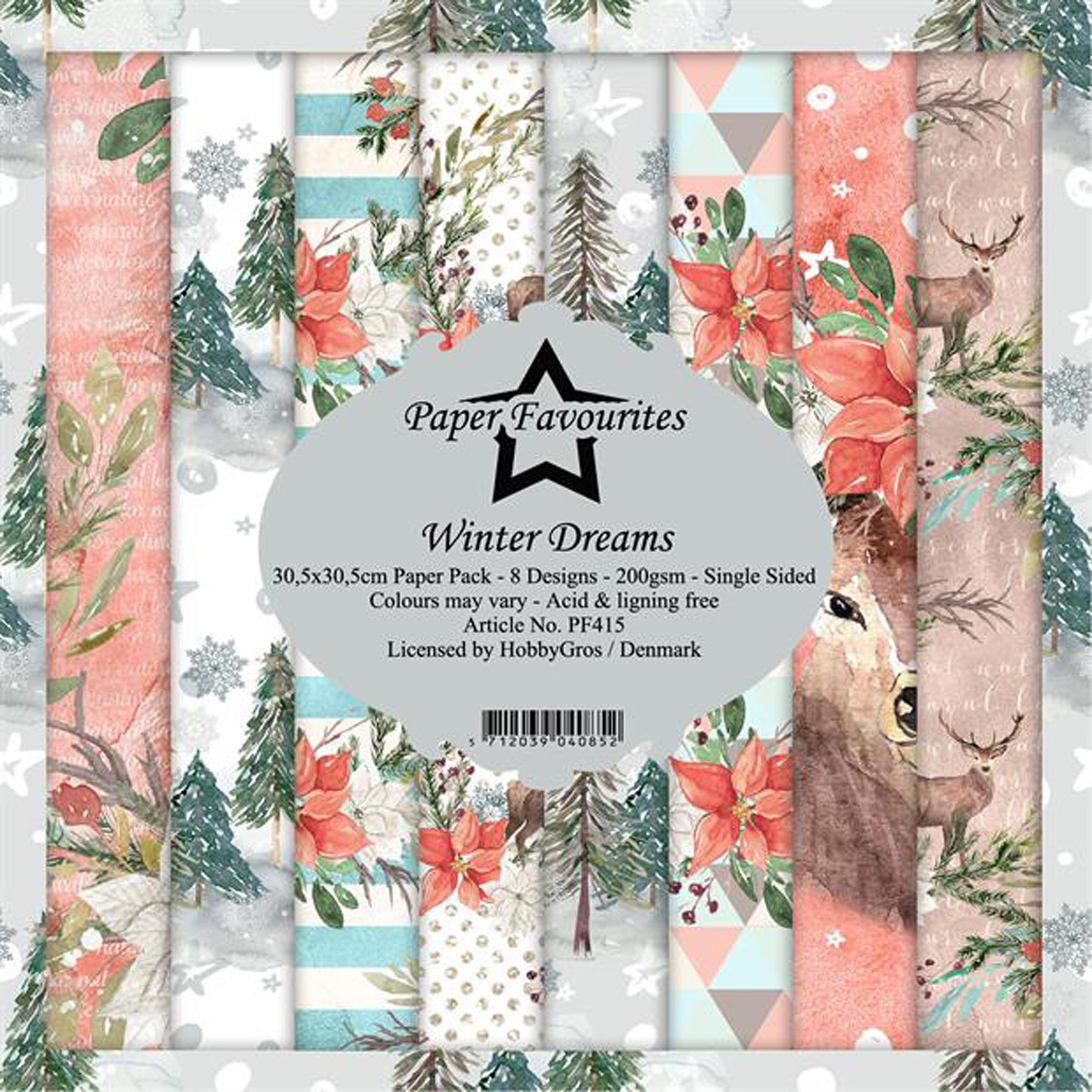 Crealive Paper Pad 200 g/m2 - 12’’ x 12’’ - Winter Dreams

Inhalt:
•	8 Blatt
•	8 Designs
 
Spezifikationen:
•	12’’ x 12’’ (30.5 cm x 30.5 cm)
•	200 g/m2
•	einseitig bedruckt
•	säure- und ligninfrei
 
Dieses Paper Pad ist geeignet für:
•	Karten
•	Boxen
•	3D-Projekte
•	Geschenkboxen & Verpackungen
•	Plotten
•	Scrapbooking
•	Basteln mit Kindern
