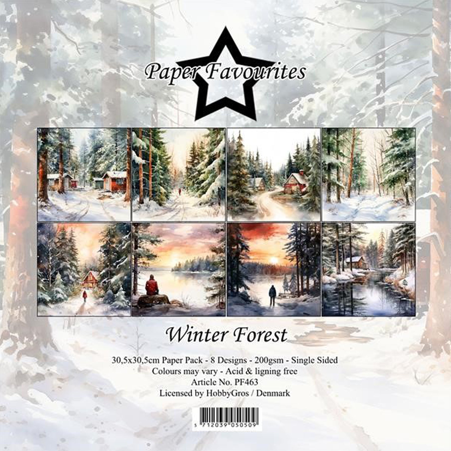 Crealive Paper Pad 200 g/m2 - 12’’ x 12’’ – Winter Forest
Inhalt:
•	8 Blatt
•	8 Designs
 
Spezifikationen:
•	12’’ x 12’’ (30.5 cm x 30.5 cm)
•	200 g/m2
•	einseitig bedruckt
•	säure- und ligninfrei
 
Dieses Paper Pad ist geeignet für:
•	Karten
•	Boxen
•	3D-Projekte
•	Geschenkboxen & Verpackungen
•	Plotten
•	Scrapbooking
•	Basteln mit Kindern
