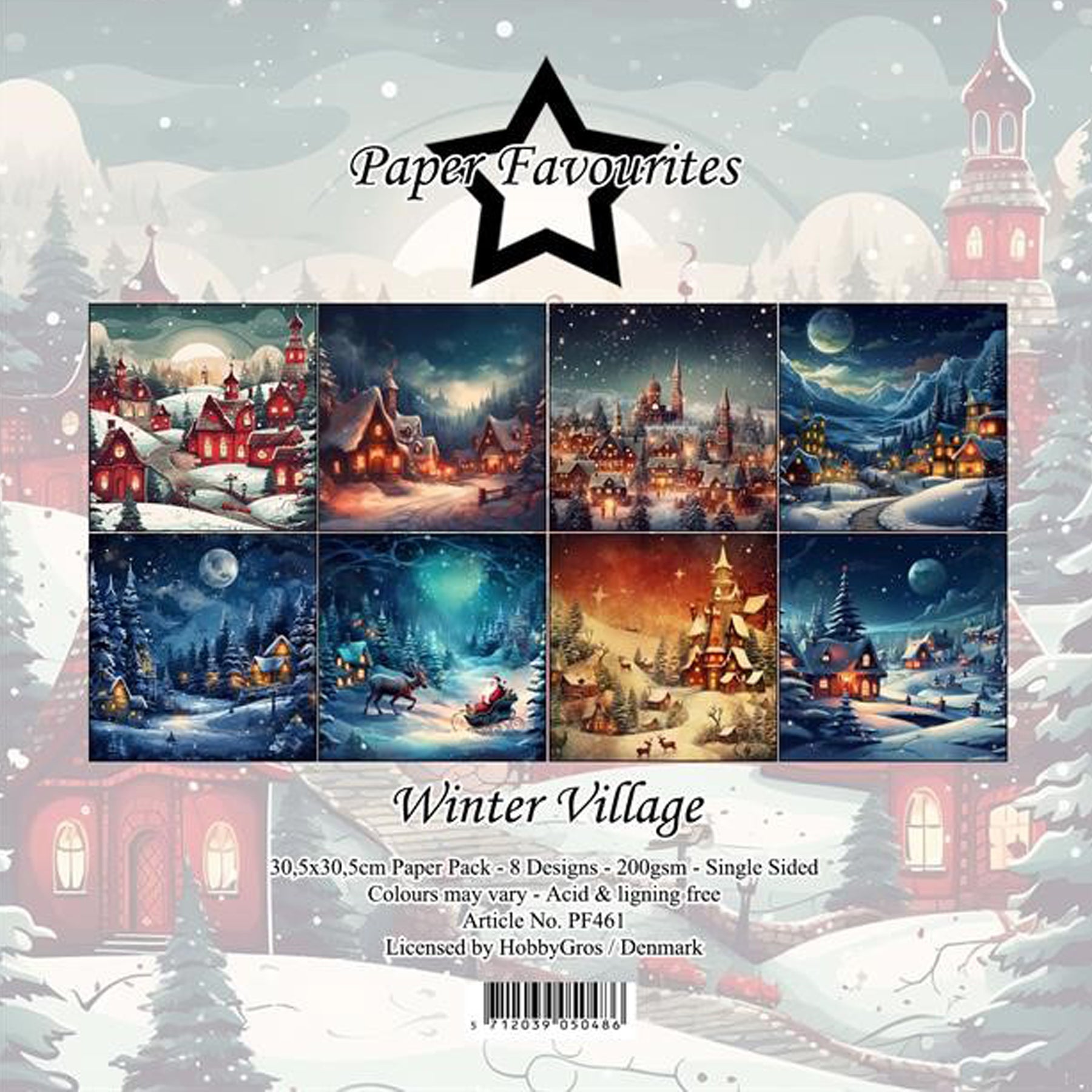 Crealive Paper Pad 200 g/m2 - 12’’ x 12’’ - Winter Village

Inhalt:
•	8 Blatt
•	8 Designs
 
Spezifikationen:
•	12’’ x 12’’ (30.5 cm x 30.5 cm)
•	200 g/m2
•	einseitig bedruckt
•	säure- und ligninfrei
 
Dieses Paper Pad ist geeignet für:
•	Karten
•	Boxen
•	3D-Projekte
•	Geschenkboxen & Verpackungen
•	Plotten
•	Scrapbooking
•	Basteln mit Kindern
