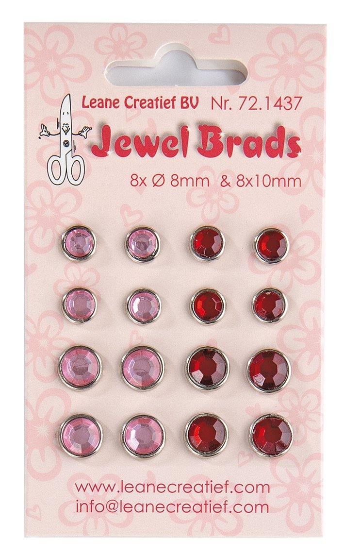 Jewel brads - Bordeaux & Light Pink     Musterklammern / Brads sind hervorragend zum Dekorieren und Verzieren von Karten, Scrapbooking Seiten, persönliche Geschenke oder kleine Tüten. Sie lassen sich einfach befestigen und sind vielfältig einsetzbar.