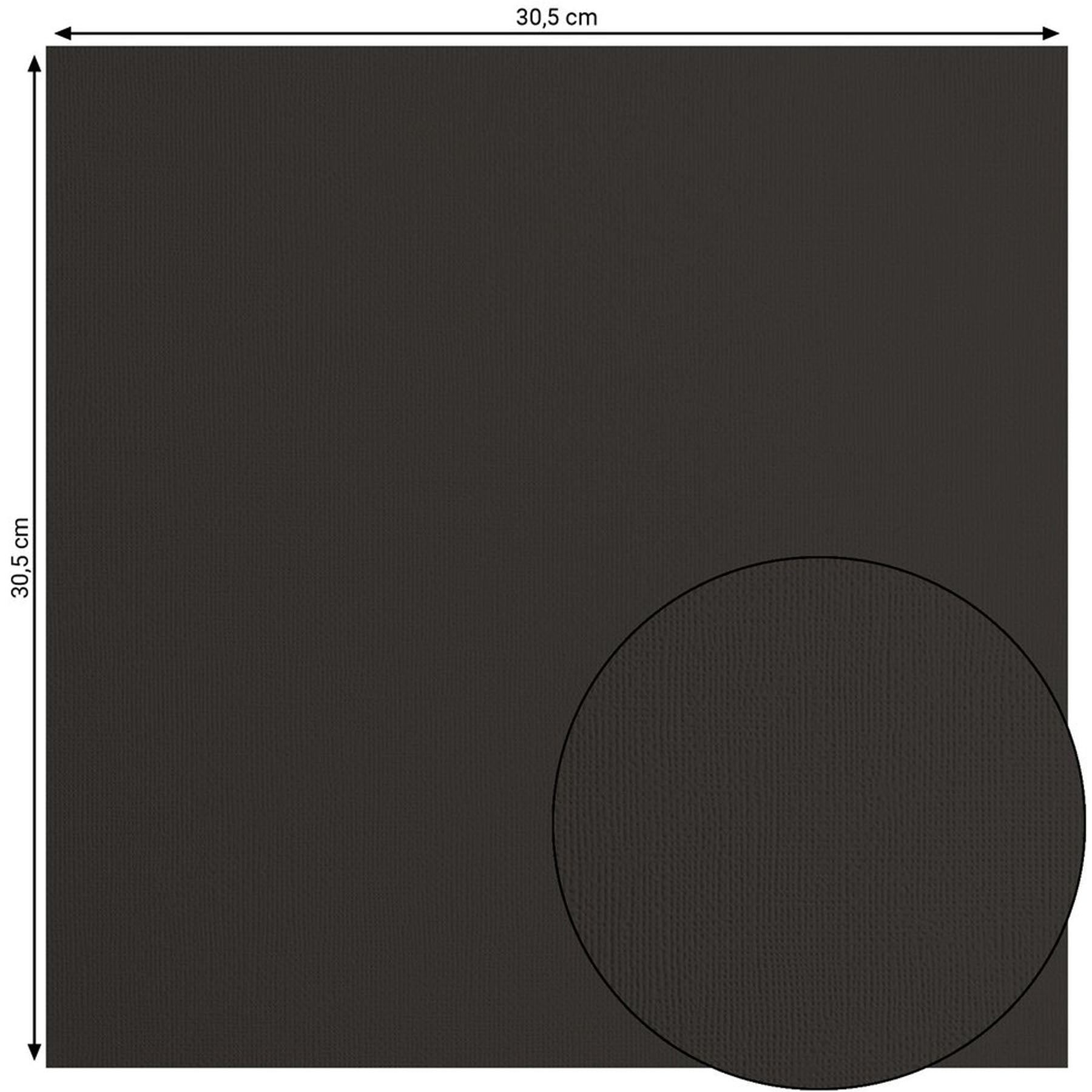 Crealive Cardstock Basic 216 g/m2 - 12’’ x 12’’ - Black Texture  Spezifikationen:  12’’ x 12’’ (30.5 cm x 30.5 cm) 216 g/m2 beidseitig farbig (voll durchgefärbt) beschreibbar säurefrei glattes Papier mit strukturierter Oberfläche    Dieses Cardstock / Bastelpapier ist geeignet für:  Karten Karten-Verzierungen Plotten Stanzen Prägen Geschenkboxen Bastelpapier für die Schule oder Kindergarten Scrapbooking