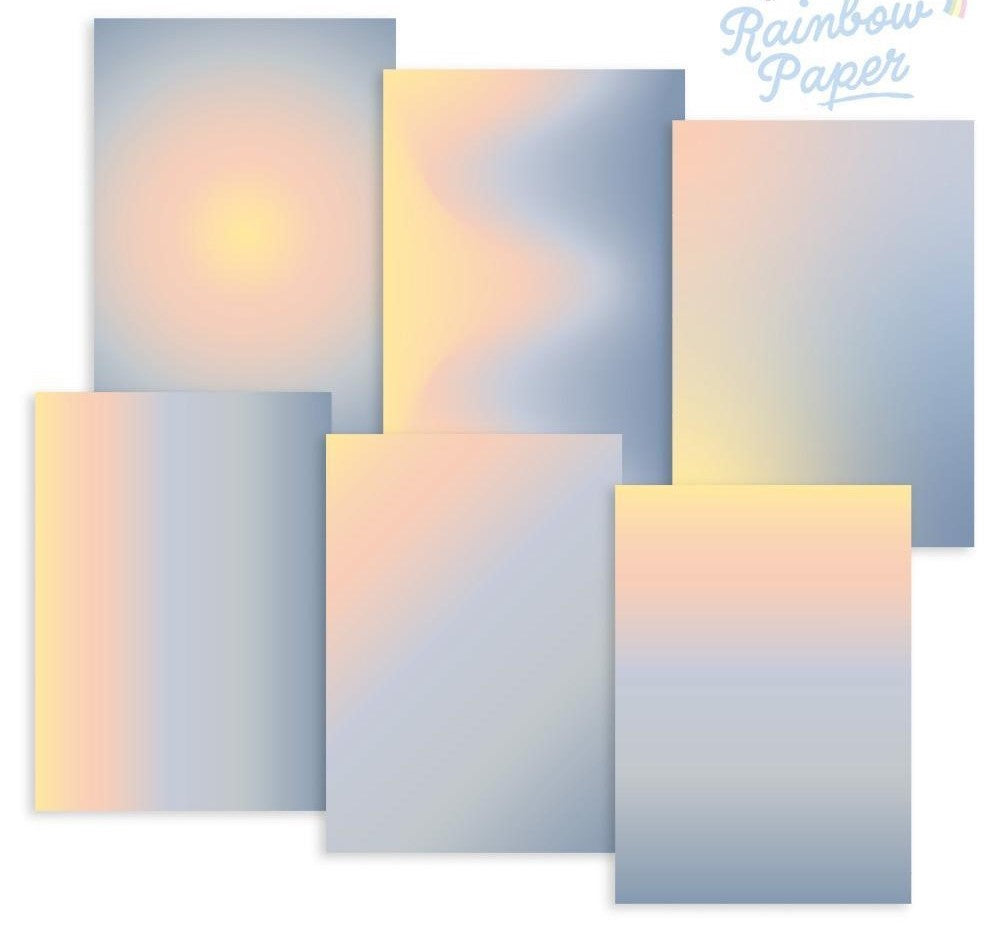 Regenbogen Transparentpapier 140 g/m2 inkl. Regenbogen Papier 80 g/m2 - Kalifornischer Sonnenuntergang  Spezifikationen:  A4 (21.0 cm x 29.7 cm) Transparentpapier 140 g/m2 Papier 80 g/m2 24 Bogen 6 Regenbogen Designs Design: Kalifornischer Sonnenuntergang    Inhalt:  12 x Transparentpapier 140 g/m2 12 x Papier 80 g/m2   Dieses besondere Regenbogen Transparentpapier in Kombination mit 80 g/m2 Papier lässt sich für vielfältige Bastelkreationen verwenden. Ob Boxen-Deko, Karten-Details, Verpackungen, Laternen