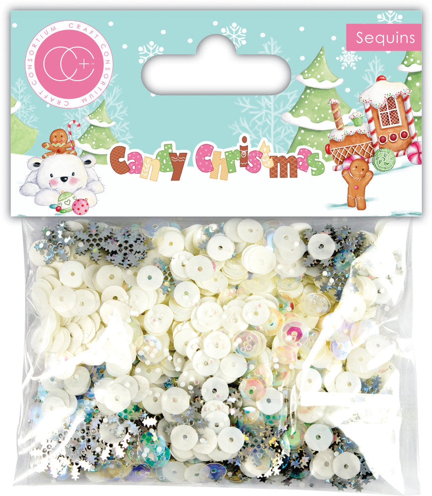 Crealive Pailletten - 25 Gramm - Candy Christmas  Inhalt:  25 Gramm Form: Rund    Pailletten sind geeignet für:  Karten Karten-Verzierungen Schüttelkarten Plotten Scrapbooking    Die Pailletten kannst Du super zum Dekorieren und Verzieren von Karten, Scrapbooking Seiten oder für Schüttelkarten benutzen.