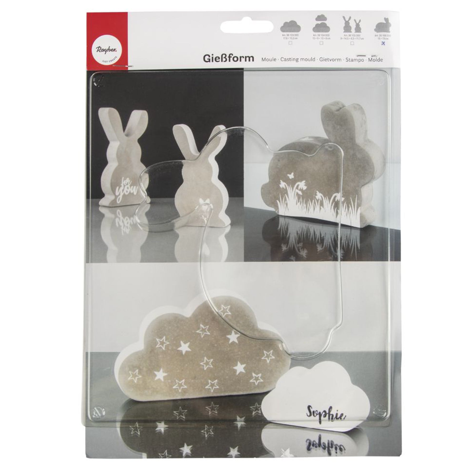 Crealive Giessform - Hase seitlich     Inhalt:  1 Giessform: Hase seitlich    Spezifikationen:  Material: PET Motivgrösse: 15 x 13 cm Tiefe: 3 cm Farbe: hochtransparent stabil wieder verwendbar kann auch für Kreativ-Beton Figuren verwendet werden