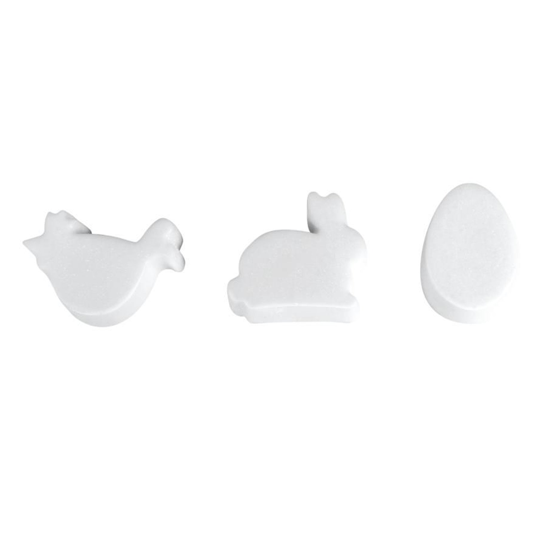 Crealive Giessform - Huhn, Hase & Ei     Inhalt:  1 Giessform mit 3 Motiven: Huhn, Hase & Ei    Spezifikationen:  Material: PET Motivgrössen: 5 - 8 cm Tiefe: 4 cm Farbe: hochtransparent stabil wieder verwendbar kann auch für Kreativ-Beton Figuren verwendet werden