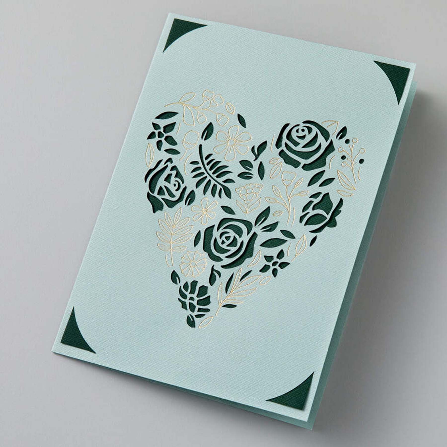 Cricut Joy Einlegekarten R30 - 8 Stück - Forest Grove mit Foil Transfer  Inhalt:  8 Karten im Format 4.5" x 6.25" (11.4 cm x 15.9 cm) (zusammengeklappt) / Kartenfarben: 4 Tulip und 4 Whispering Blue 8 Einlagen im Format 4.25" x 6" (10.8 cm x 15.2 cm)/ Einlagefarben: 4 Gunmetal Metallic & 4 Forest Green 8 Transferfolien im Format 4" x 6" (10.2 cm x 15.2 cm): 4 Gold & 4 Silber 8 Umschläge in 4.6" x 6.5" (11.7 cm x 16.5 cm) / Farbe: Weiss    Cricut Joy Einlegekarten sind geeignet für:  Karten Einladungen