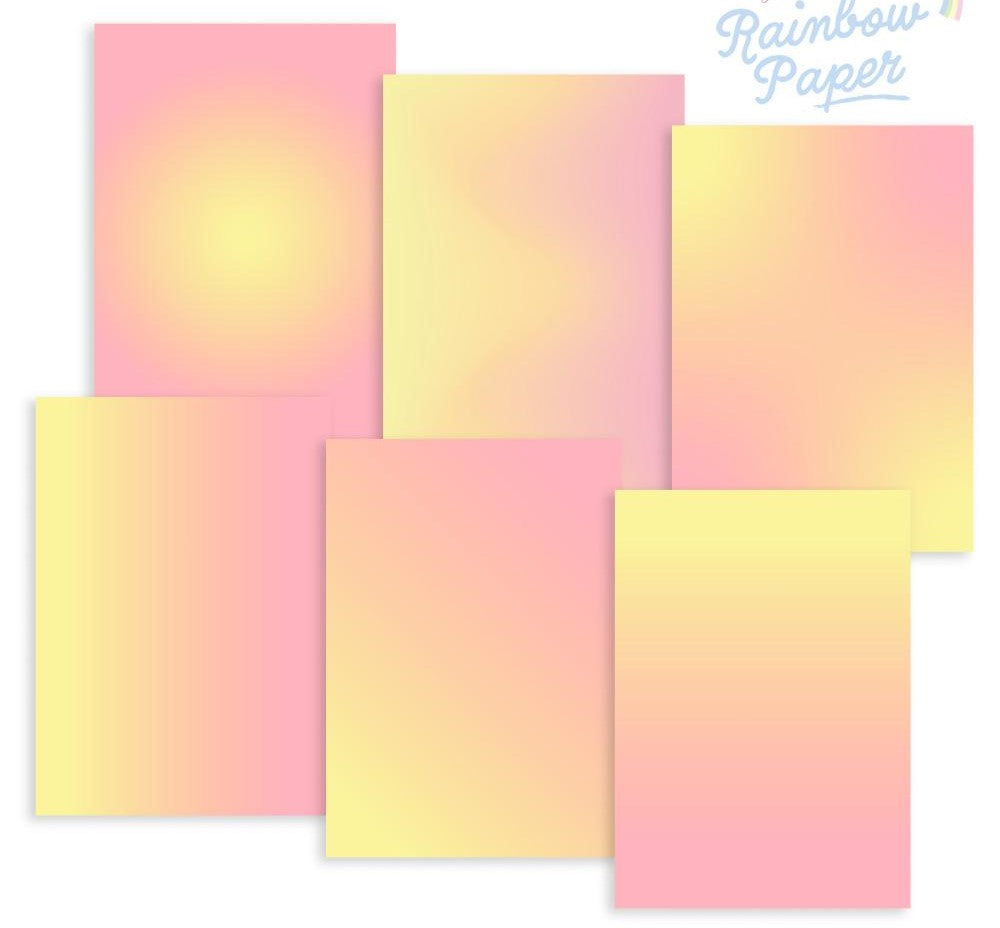 Regenbogen Transparentpapier 140 g/m2 inkl. Regenbogen Papier 80 g/m2 - Zitronensorbet Sonnenaufgang  Spezifikationen:  A4 (21.0 cm x 29.7 cm) Transparentpapier 140 g/m2 Papier 80 g/m2 24 Bogen 6 Regenbogen Designs Design: Zitronensorbet Sonnenaufgang    Inhalt:  12 x Transparentpapier 140 g/m2 12 x Papier 80 g/m2    Dieses besondere Regenbogen Transparentpapier in Kombination mit 80 g/m2 Papier lässt sich für vielfältige Bastelkreationen verwenden. Ob Boxen-Deko, Karten-Details, Verpackungen, Laternen