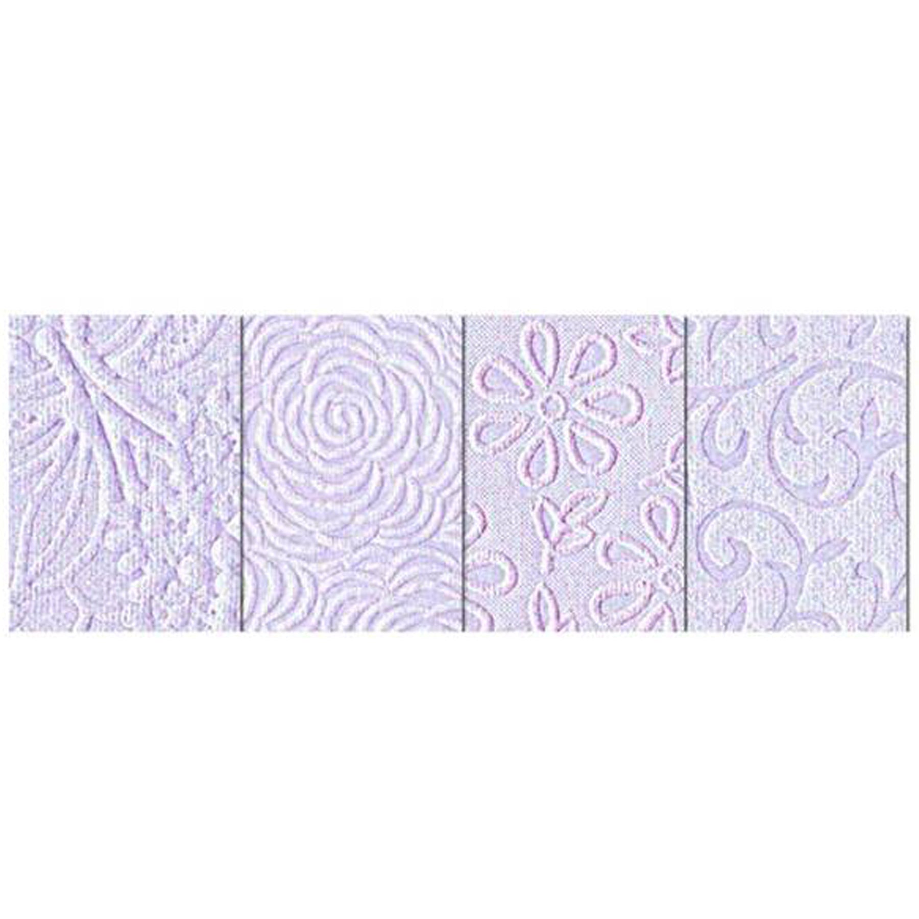 Crealive Strukturpapier handgeschöpft 200 g/m2 - 23 x 33 cm - Noblesse Viola  Inhalt:  8 Bogen 4 Designs    Spezifikationen:  23 x 33 cm 200 g/m2 durchgefärbt handgeschöpftes Naturpapier geprägtes Papier Metallic-Effekt   Dieses Strukturpapier ist geeignet für:  Karten Karten-Verzierungen Kuverts Geschenkboxen & Verpackungen Plotten Scrapbooking